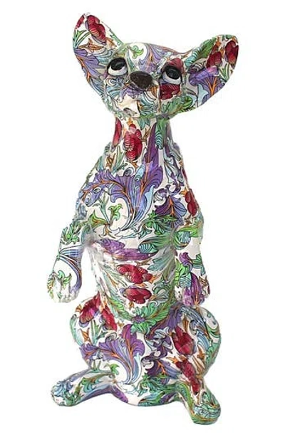 Interior Illusions Retro Flower Standing Chihuahua Statue In Multi