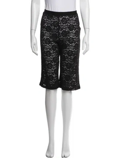 Pre-owned Interior Lace Pattern Knee-length Shorts In Black