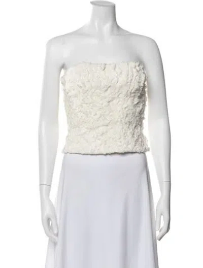 Pre-owned Interior Linen Strapless Top In Neutral