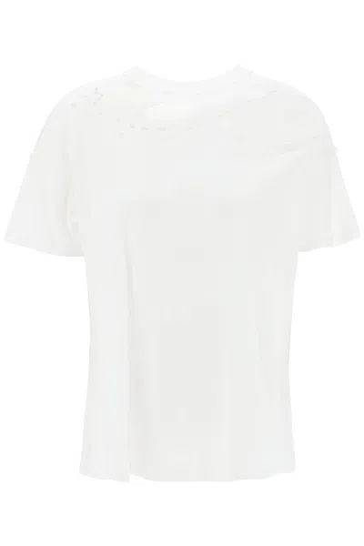 Interior Mandy Destroyed-effect T-shirt In White