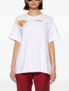 Interior Mandy Diamante Cut-out T-shirt In White
