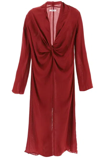 Interior Maxi Chiffon Desma Dress In Red
