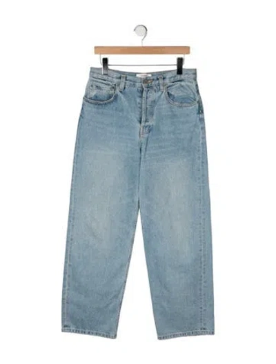 Pre-owned Interior Mid-rise Straight Leg Jeans In Blue