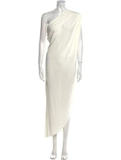 Pre-owned Interior One-shoulder Long Dress W/ Tags In Neutral