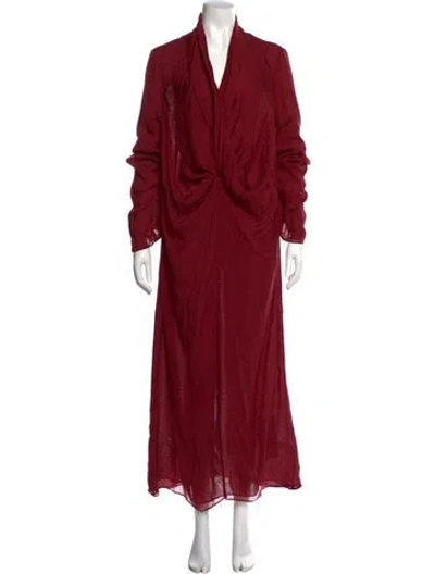 Pre-owned Interior Silk Long Dress W/ Tags In Red