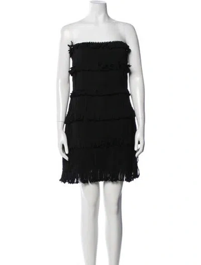 Pre-owned Interior Silk Mini Dress In Black