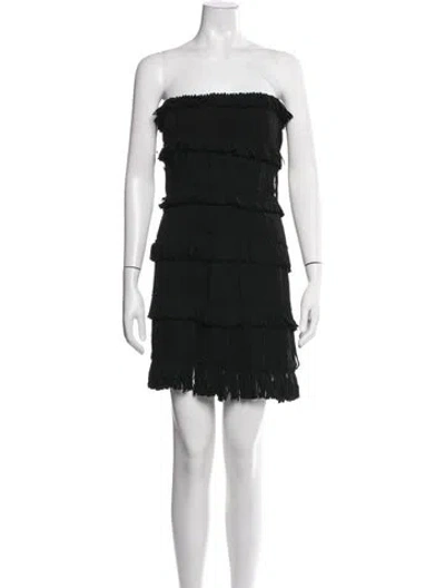 Pre-owned Interior Silk Mini Dress In Black