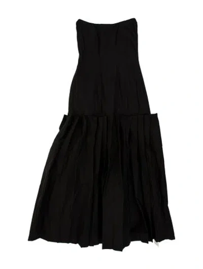 Pre-owned Interior Square Neckline Long Dress In Black