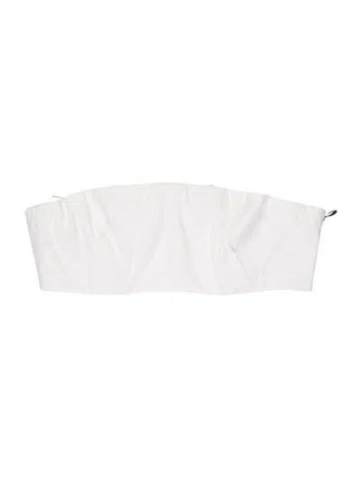 Pre-owned Interior Strapless Crop Top In White