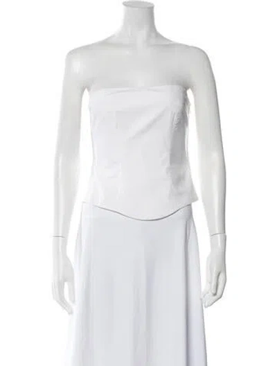 Pre-owned Interior Strapless Top In White