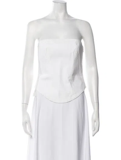 Pre-owned Interior Strapless Top In White