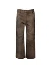 Interior Textured Panel Trousers In Brown