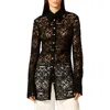 Interior Emma Lace Collared Top In Black
