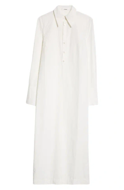 Interior The Fletcher Long Sleeve Cotton Shirtdress In Whiteout