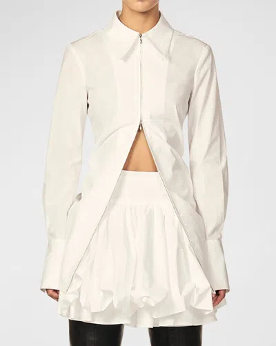 Interior The Freddy Collared Zip-up Top In Whiteout