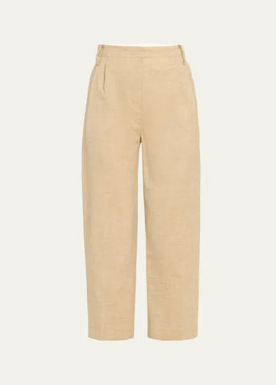 Interior The Jareth Linen-blend Suit Trousers In Sable
