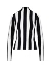 Interior Vertical Stripe Cotton Blend Top