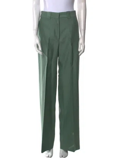 Pre-owned Interior Virgin Wool Wide Leg Pants In Blue