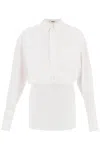 INTERIOR WHITE COTTON POPLIN MINI DRESS WITH LAYERED SHIRT BODICE FOR WOMEN