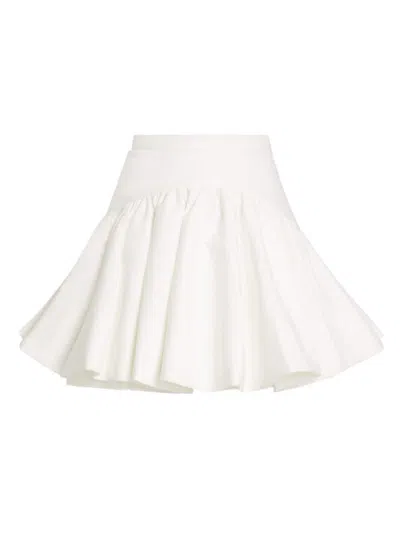 Interior Women's Dolenze Cotton Drop-waist Miniskirt In White Out