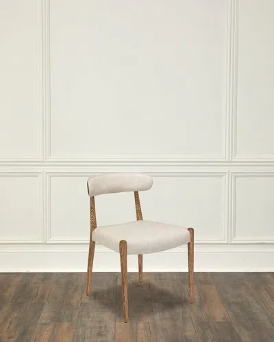Interlude Home Adeline Vegan Leather Dining Side Chairs, Set Of 2 In Distressed Cream