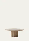 Interlude Home Amerigo Cocktail Table In Raw Travertine