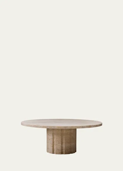 Interlude Home Amerigo Cocktail Table In Raw Travertine