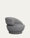 Interlude Home Arabella Left-arm Swivel Chair In Dk Gray Chenille
