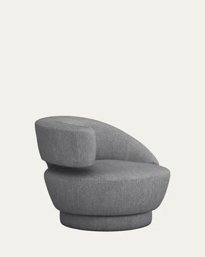 Interlude Home Arabella Left-arm Swivel Chair In Dk Gray Chenille