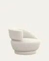Interlude Home Arabella Left-arm Swivel Chair In White