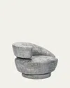 Interlude Home Arabella Left-arm Swivel Chair In Gray Chenille