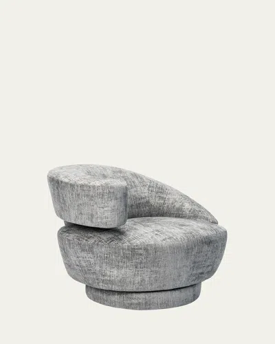 Interlude Home Arabella Left-arm Swivel Chair In Gray Chenille