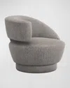 Interlude Home Arabella Left-arm Swivel Chair In Gray Velvet