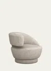 Interlude Home Arabella Left-arm Swivel Chair In Silver Chenille