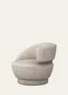 Interlude Home Arabella Right-arm Swivel Chair In Silver Chennile