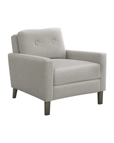 Interlude Home Aventura Chair In Faux Linen Gray