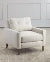 Interlude Home Aventura Chair In Shearling / Cream