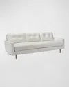 Interlude Home Aventura Sofa 93" In Faux Linen Pearl