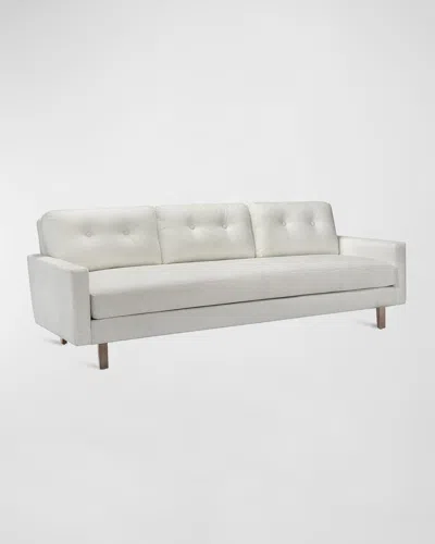 Interlude Home Aventura Sofa 93" In Faux Linen Pearl