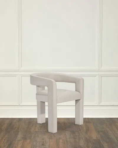 Interlude Home Avery Vegan Leather Dining Side Chair In St Tropez Grey