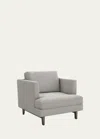 Interlude Home Ayler Chair In Faux Linen Gray