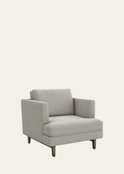 Interlude Home Ayler Chair In Faux Linen Gray