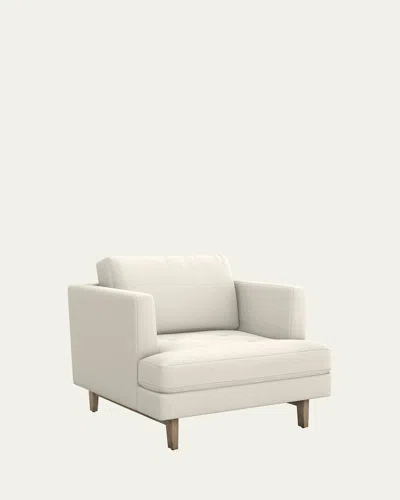 Interlude Home Ayler Chair In Faux Linen Pearl