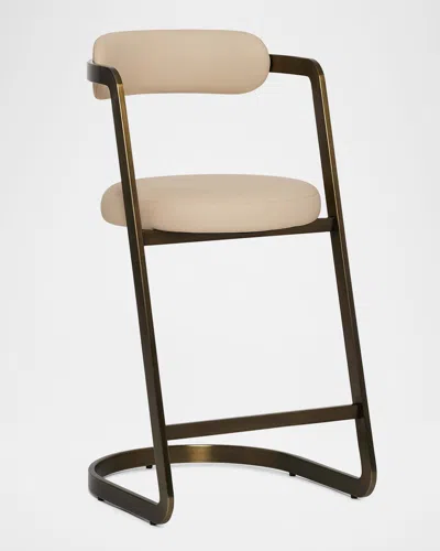 Interlude Home Baldwin Vegan Leather 26" Counter Stool In Brown