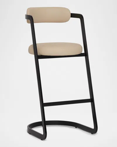 Interlude Home Baldwin Vegan Leather 30" Bar Stool In Black