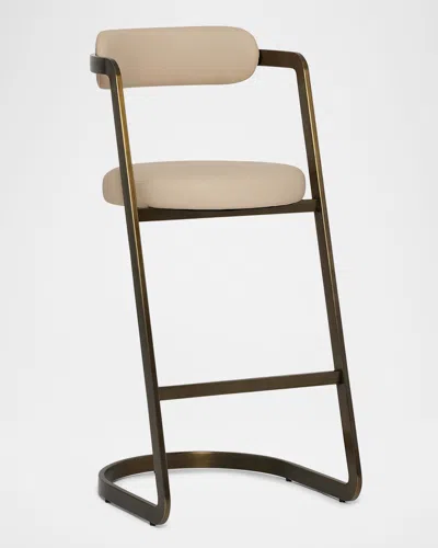 Interlude Home Baldwin Vegan Leather 30" Bar Stool In Bronze
