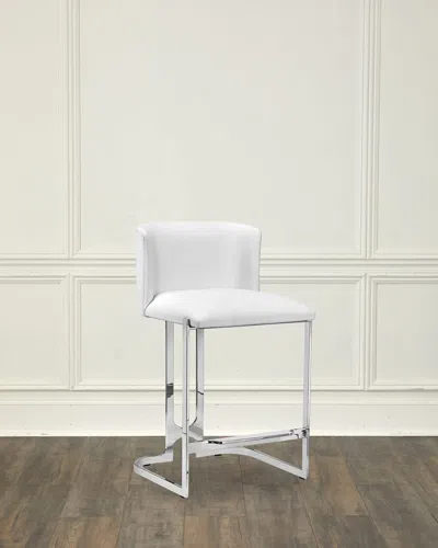 Interlude Home Banks 26" Vegan Leather Counter Stool In White