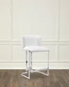 Interlude Home Banks 26" Vegan Leather Counter Stool In Alpine White