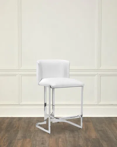 Interlude Home Banks 26" Vegan Leather Counter Stool In Alpine White
