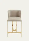 Interlude Home Banks Counter Stool In Cream Latte